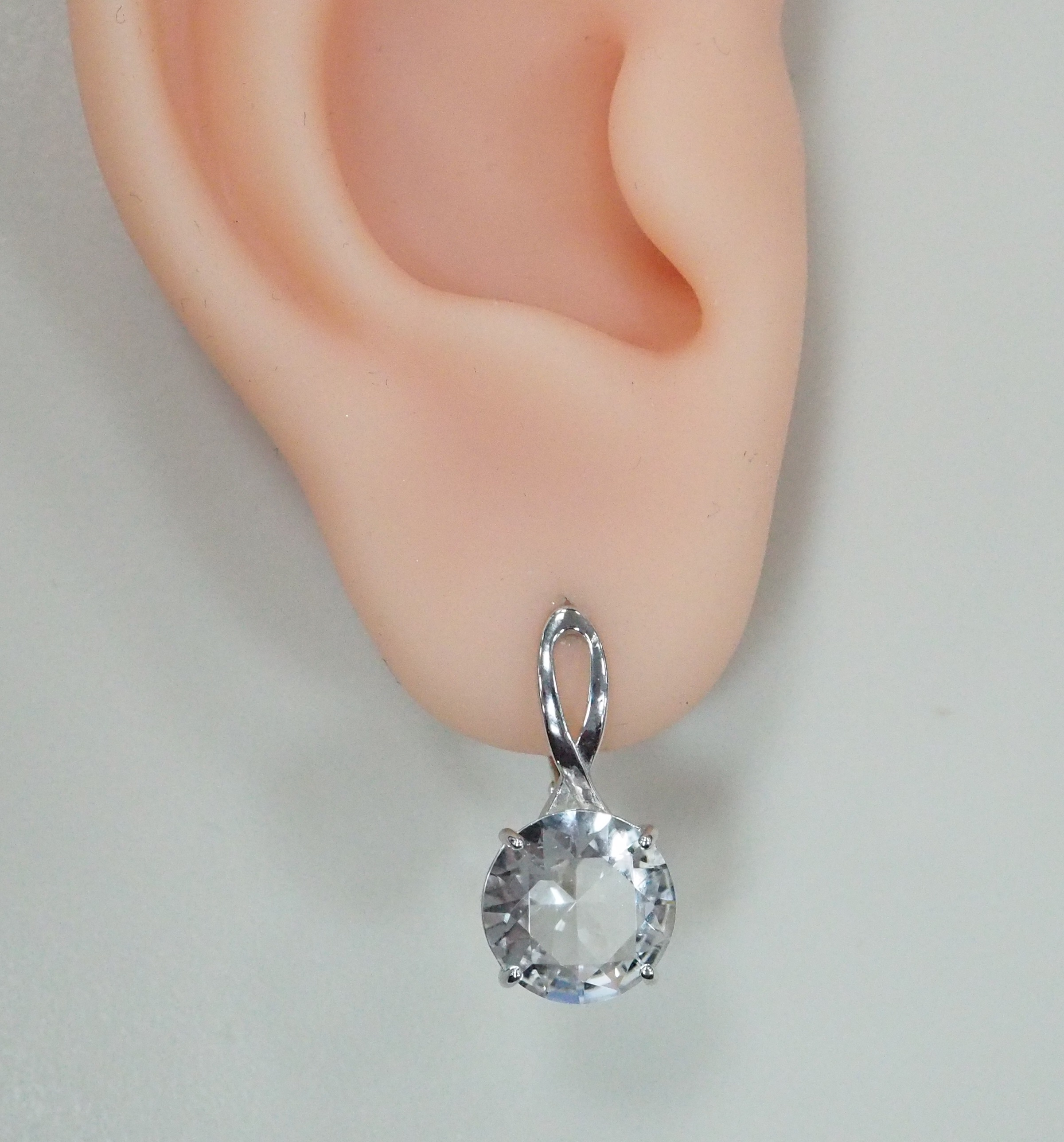 Серебряные серьги с горным хрусталем